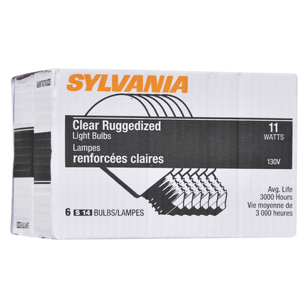 SYLVANIA INCAN S14 E26 11W 6PK 17450